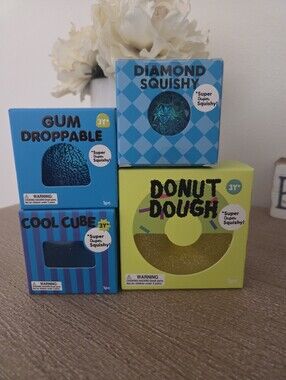 Jadore 4pc Squishy Bundle- Blue/ Yellow